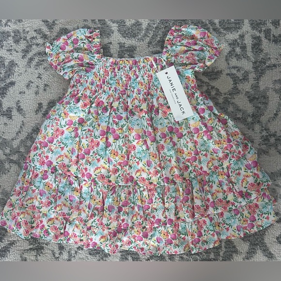 NWT JANIE AND JACK The Abigail Smocked Baby Dress- Size 3-6M - Picture 5 of 5
